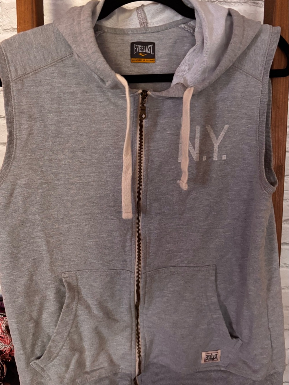 Everlast Light Gray Hoodie with Yellow Logo Patch